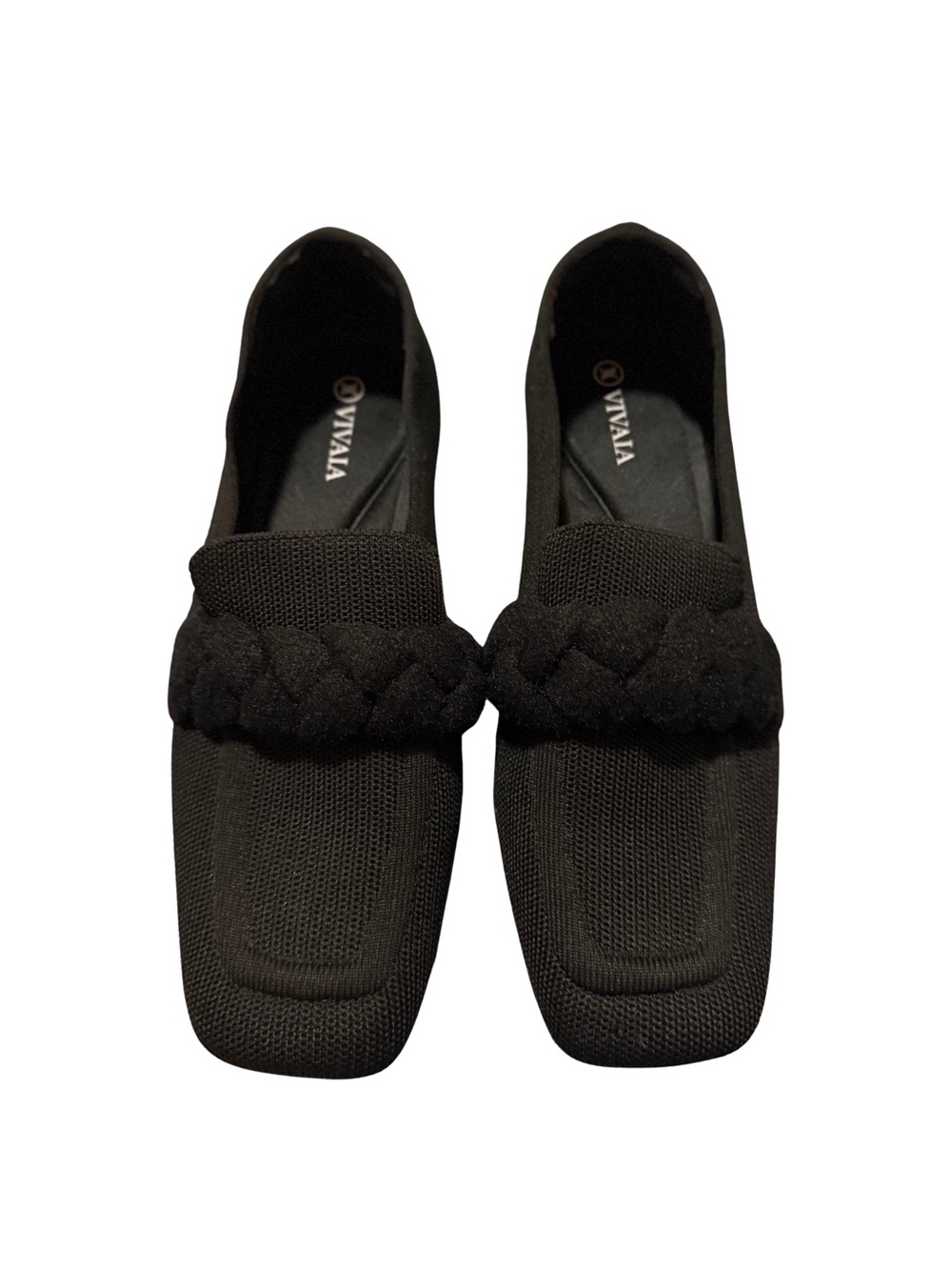 Women's VIVAIA Caitlin Black Braided Knit Loafers EU 40 US 9